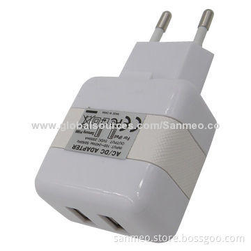 2.1A dual USB wall charger, charge various digital devices, short-circuit protection and restorationNew